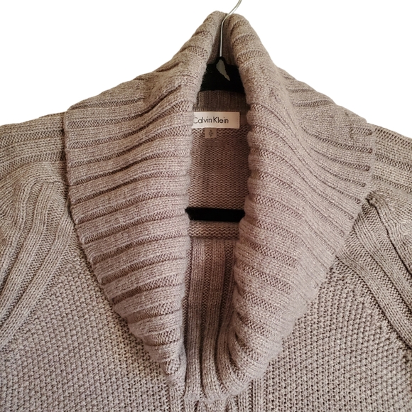 Calvin Klein Turtleneck Sweater Womens Small Gray Cableknit S - Picture 4 of 14